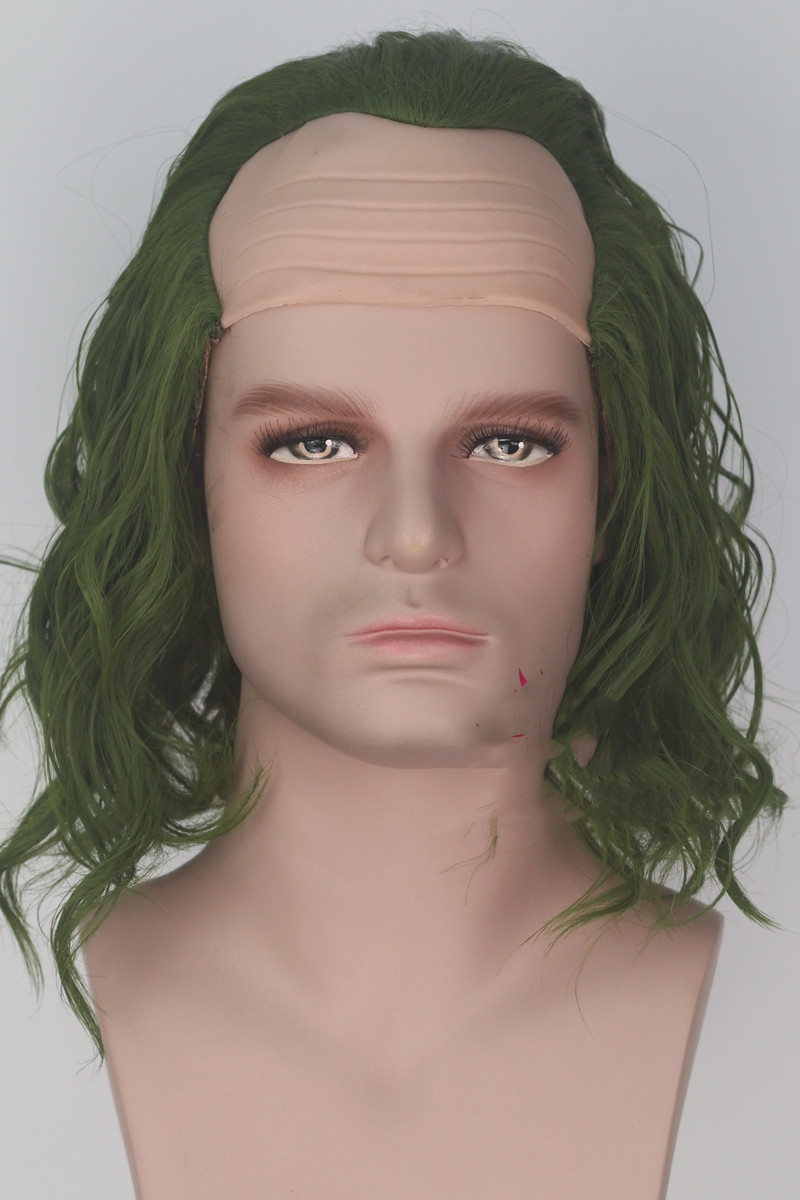 Simulation Scalp Green Short Curly Hair Anime — foto 2