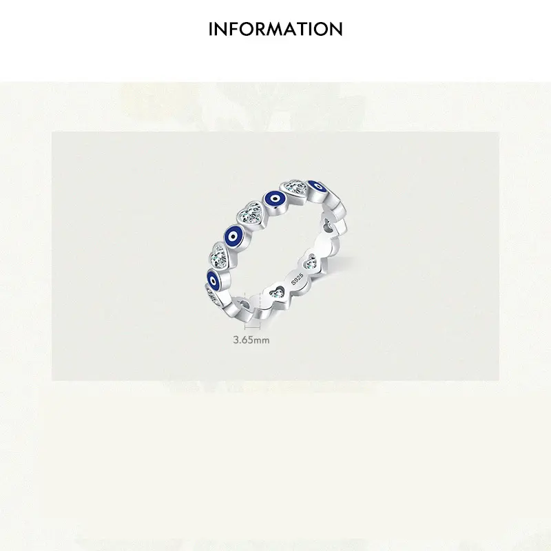 S925 Sterling Silver Heart Zircon Ring