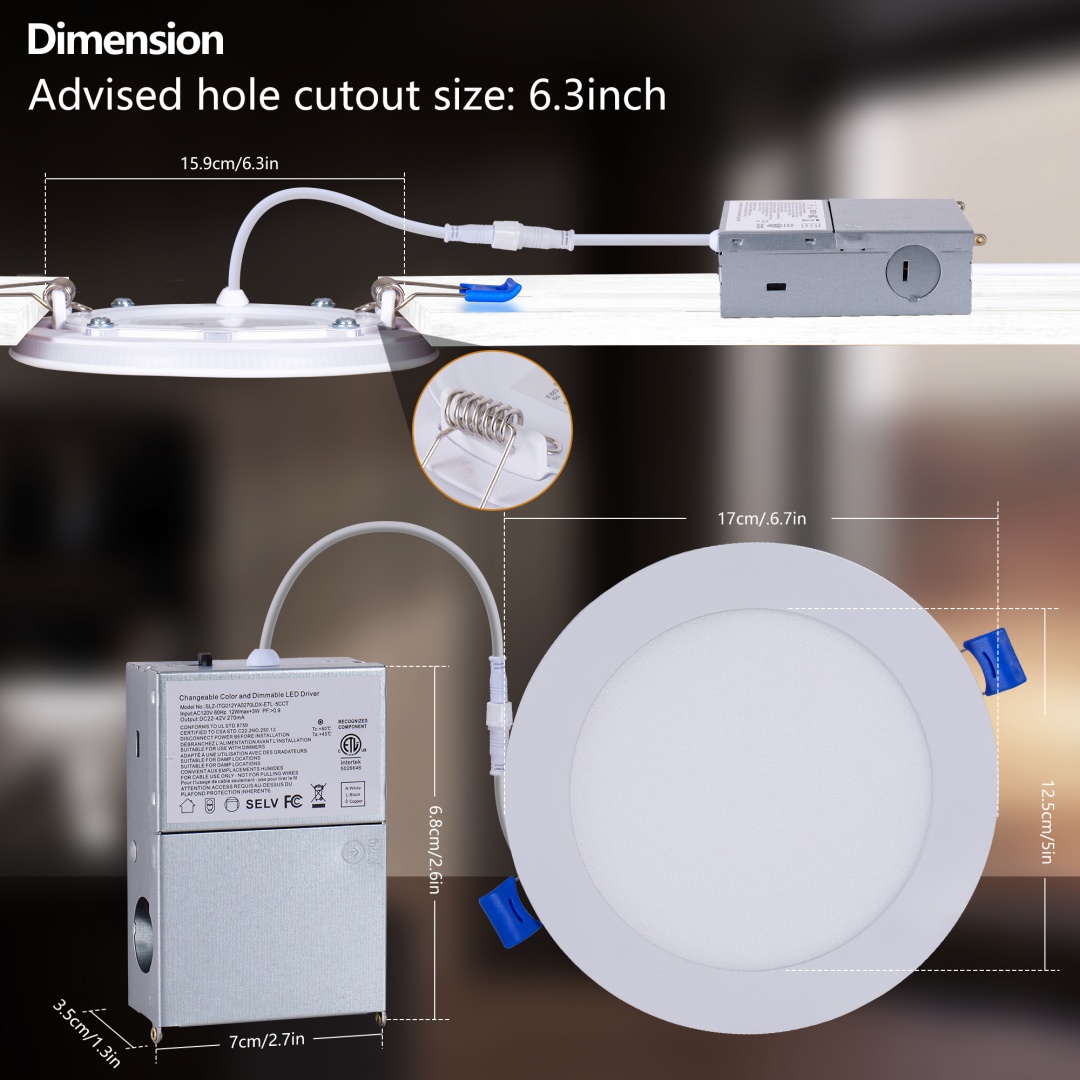 6 Pack 6 Inch White LED Recessed Light, Dimmable, 2700K-5000K 5CCT, 800LM High... 9