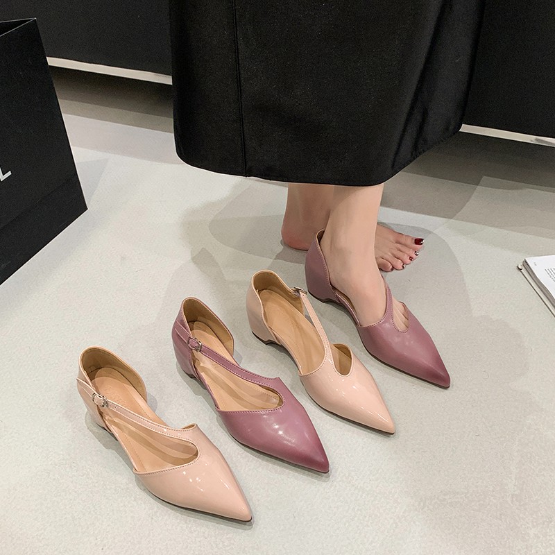 Pointed Toe Block Heel Pumps, picture 2 of 5