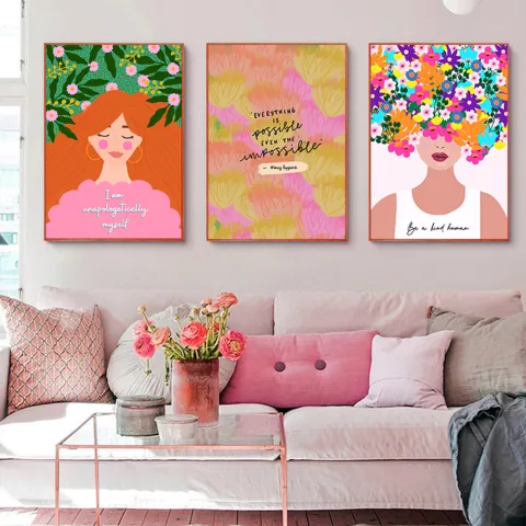 Floral Botanical Nordic Posters and Girls Wall Art Canvas
