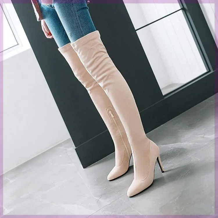 New Sexy Slim Super Long Boots - Apricot