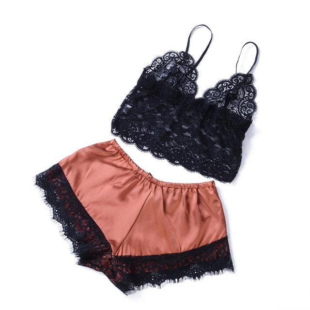 Title 4, Satin underwear bra shorts set