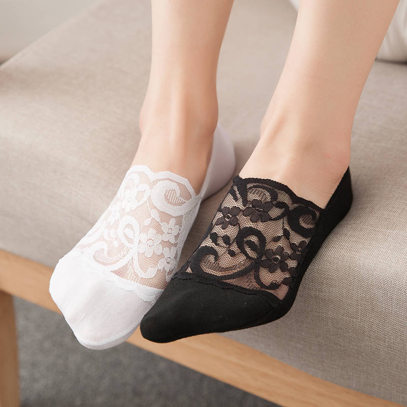 Women's Fashion Shallow Lace Boat Socks