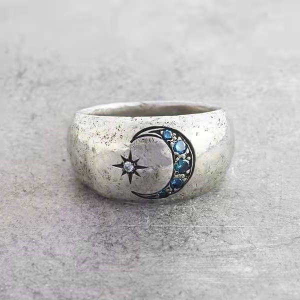 Alloy Retro Moon Star Ring Jewelry