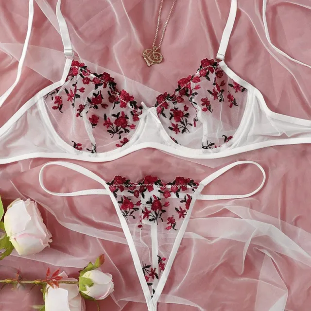 European And American Underwear Perspective Extreme Temptation Three point Type Wine Red - Shop at LoveMi