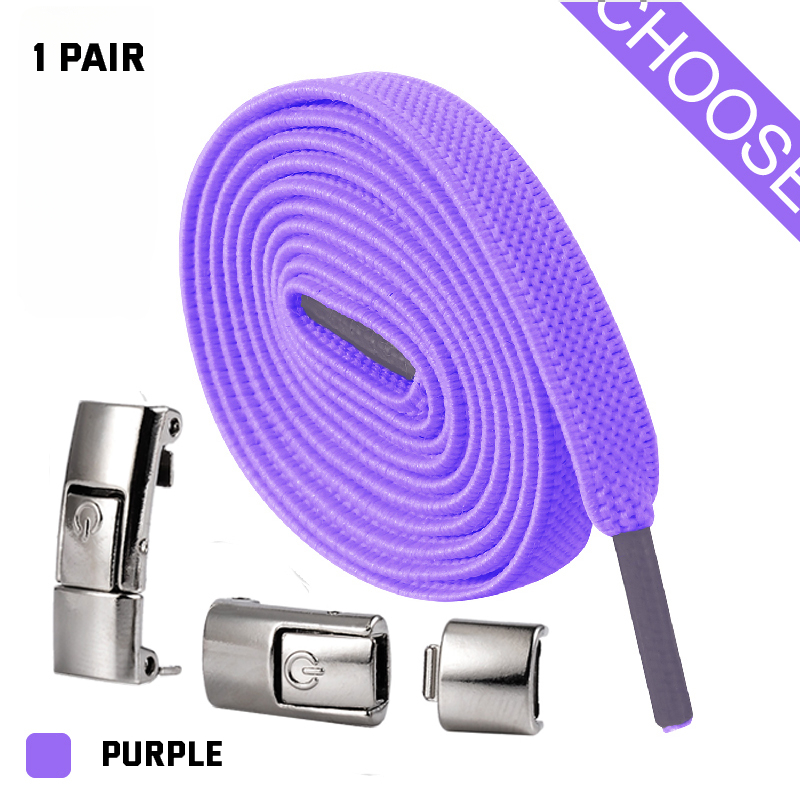 Lacci per scarpe Press Lock senza lacci elastici sneaker 8 mm allargati piatti senza lacci - Foto 33 di 40
