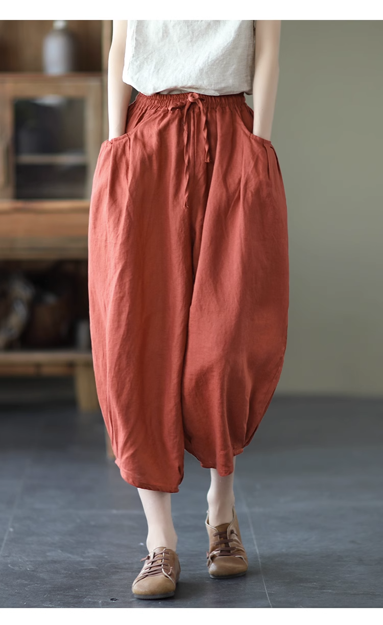 Title 12, Cotton Harem Pants Linen Loose Bloomers