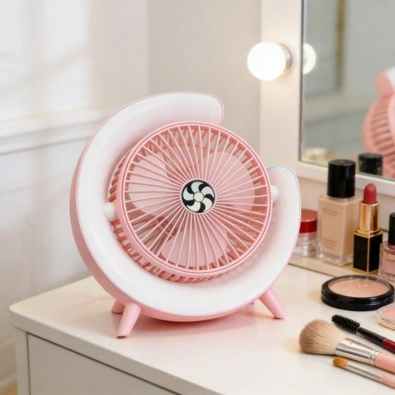 Lamp Effect Fan Powder Li-On Rechargeable   --PiNk