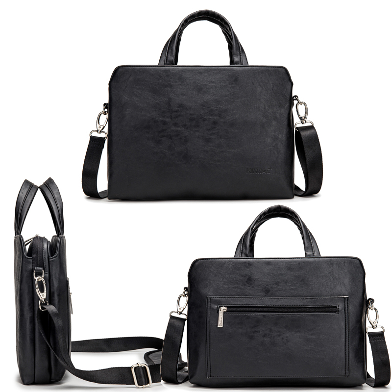 Handheld One Shoulder Business Notebook Leather Briefcase — foto 5