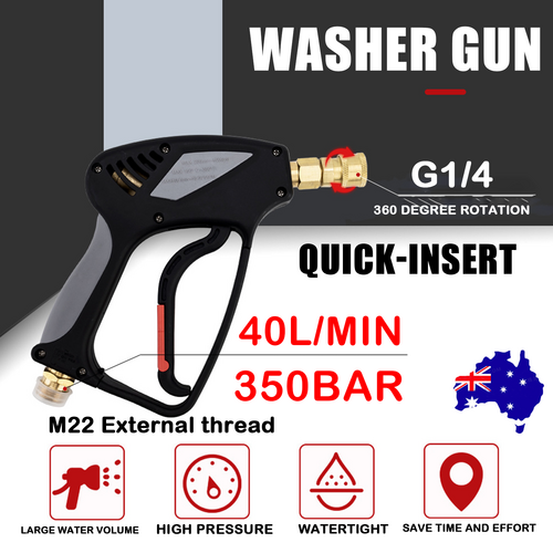 1&4in High Pressure Washer Gun 350BAR&5000PSI Power Wash Foam Spray Gun High Pressure Car Wash Water Gun Handle
