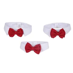 Pet Collar Pet Supplies Red Butterfly Festival Cotton Tie - Red - View 1