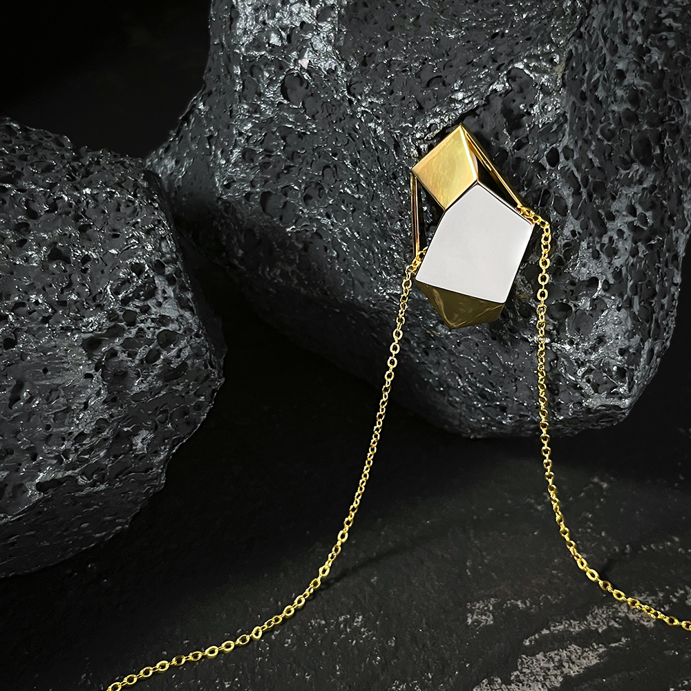 Hollow Out Spliced Meteorite Necklace