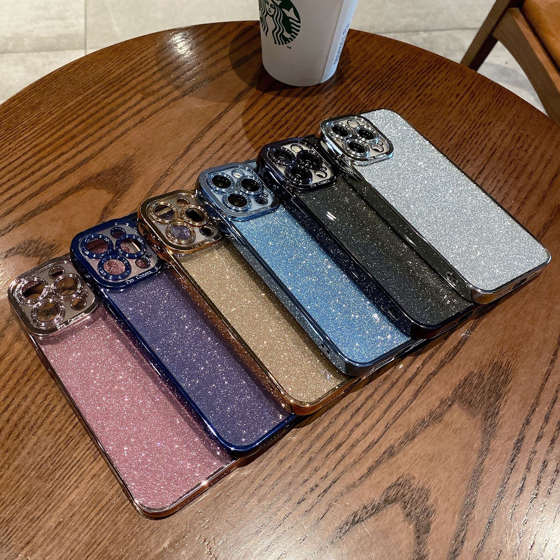 Glitter Plating Straight Edge Phone Case - Image 11