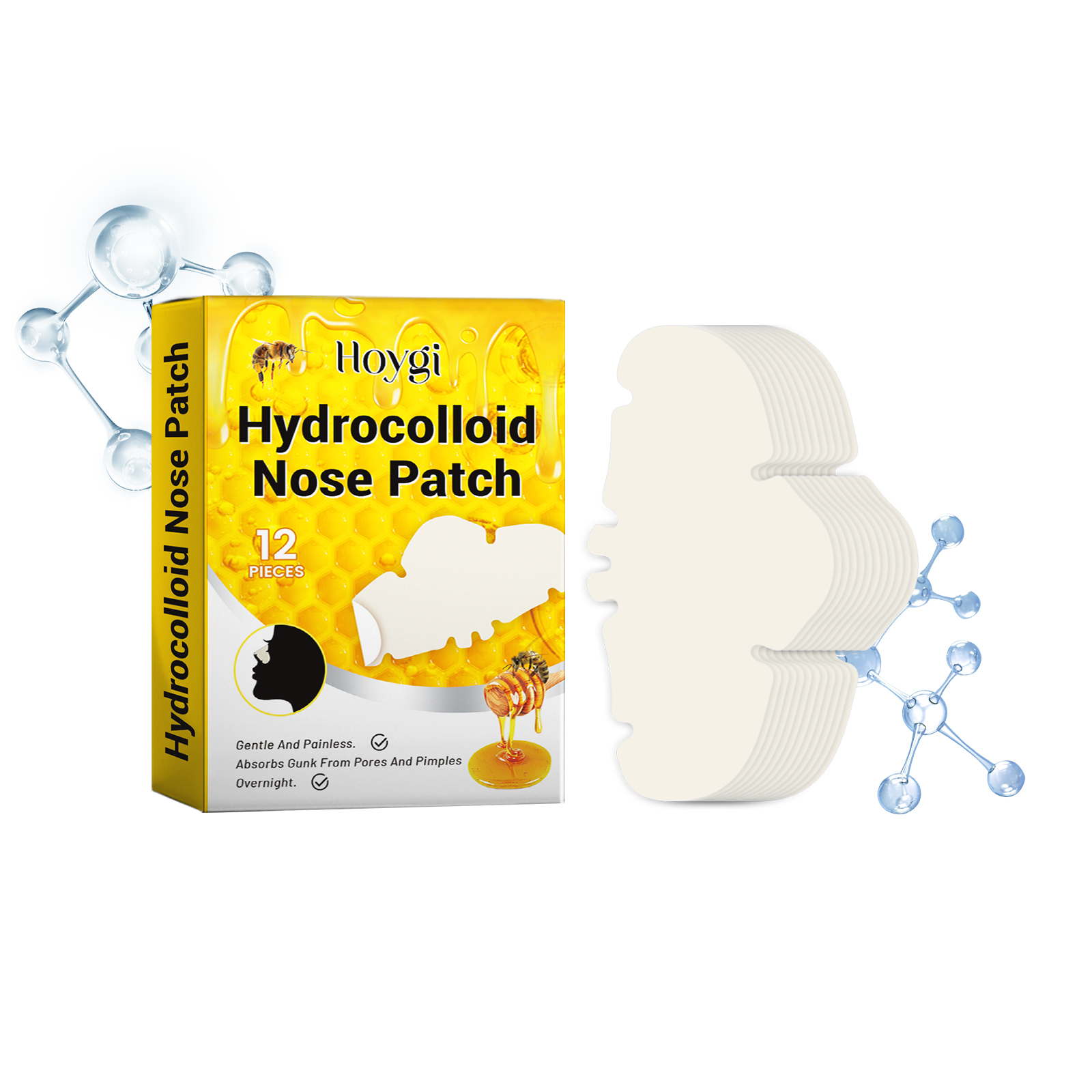 Hoygi Hydrocolloid Nose Patch, Hydrocolloid Invisible Concea