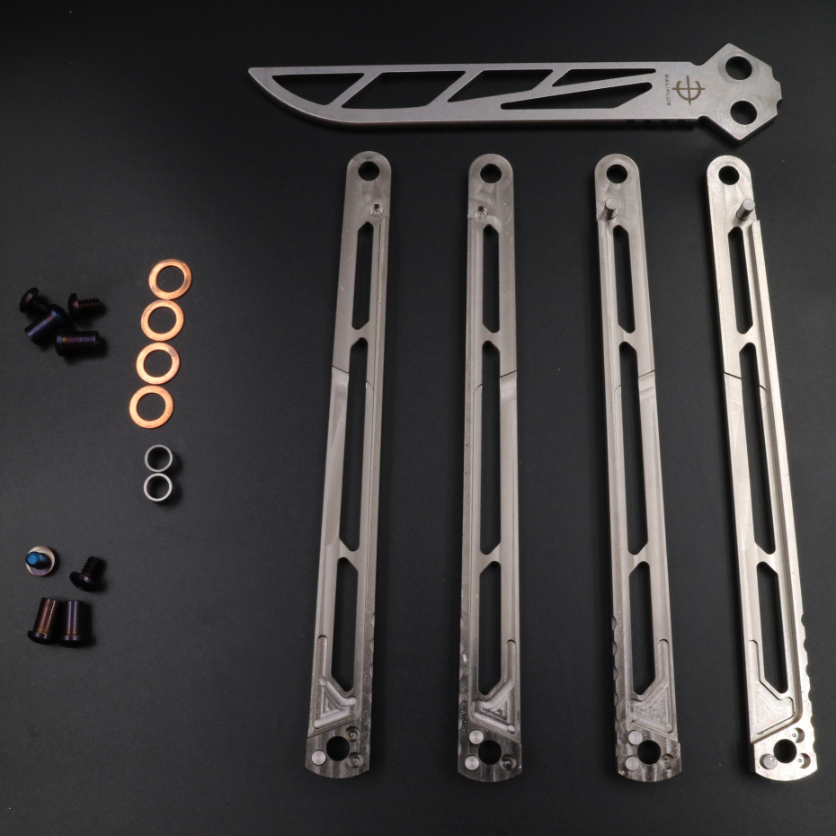 Titanium Alloy Splicing Butterfly Knife With Integrated Handle