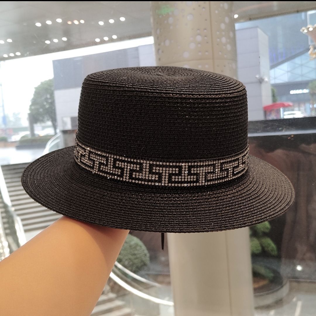 Women's Fashion Flat Top Pearl Hat