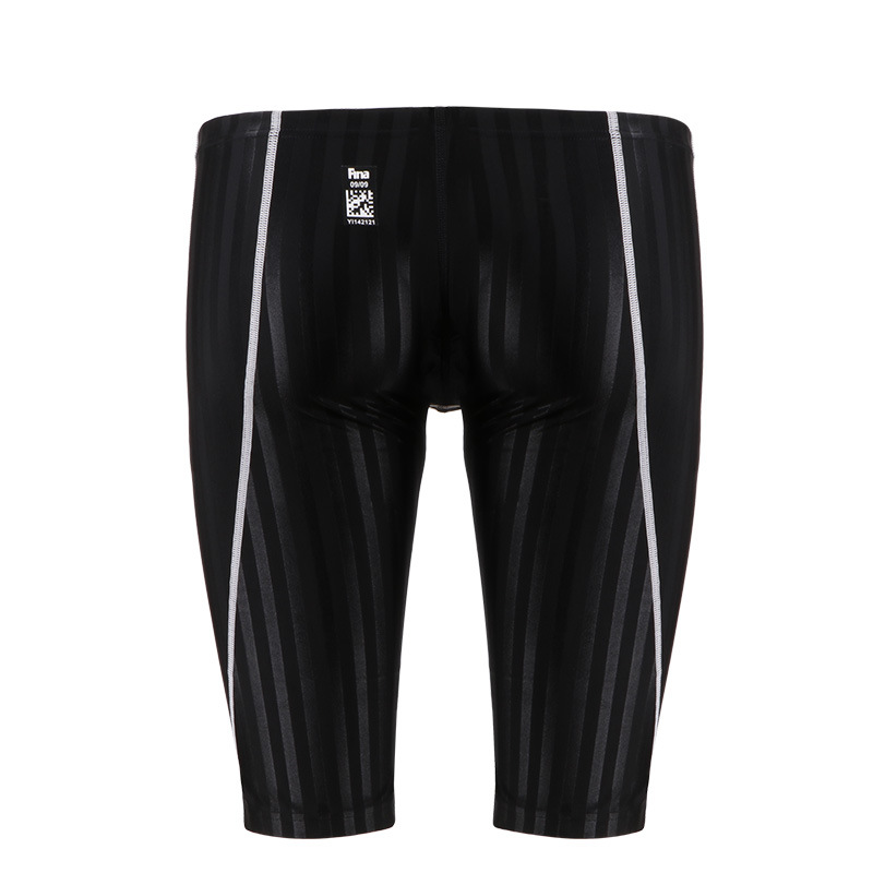 Men's Knee Length Quick Drying Waterproof Striped Swimming Trunks