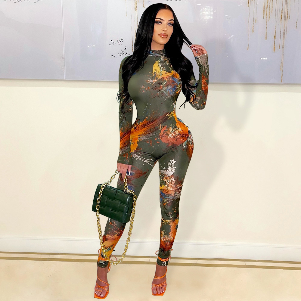 Women's Fashion Skinny Open Back Cutout Jumpsuit Green - Shop at LoveMi