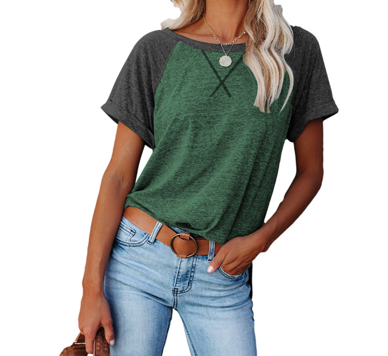 Women's Slim Fit Color Matching Cross Top