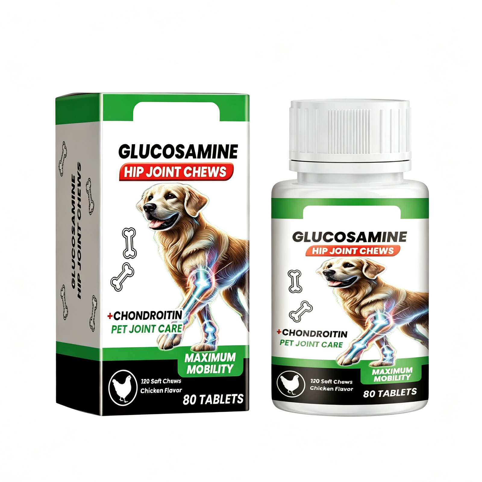 Snacks masticables de glucosamina para perros