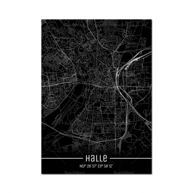 Map Black Line Poster Canvas Painting Home Decor Wall Art 12Color - Shop at LoveMi