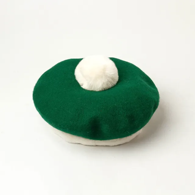 Cute Warm Bud Hat With Hair Ball Green - Shop at LoveMi