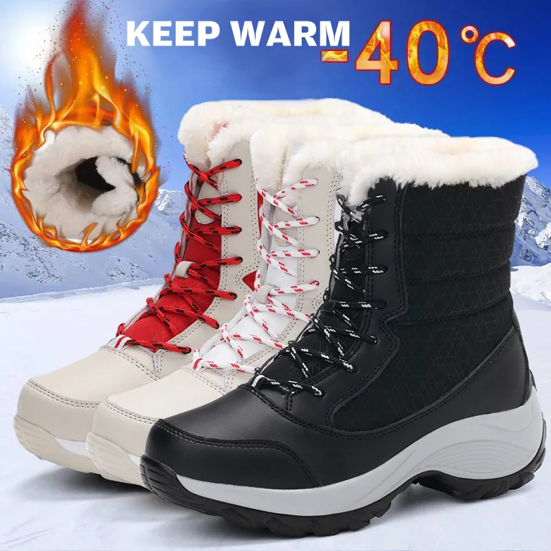 Snow Boots Plush Warm Ankle for Women Winter Shoes