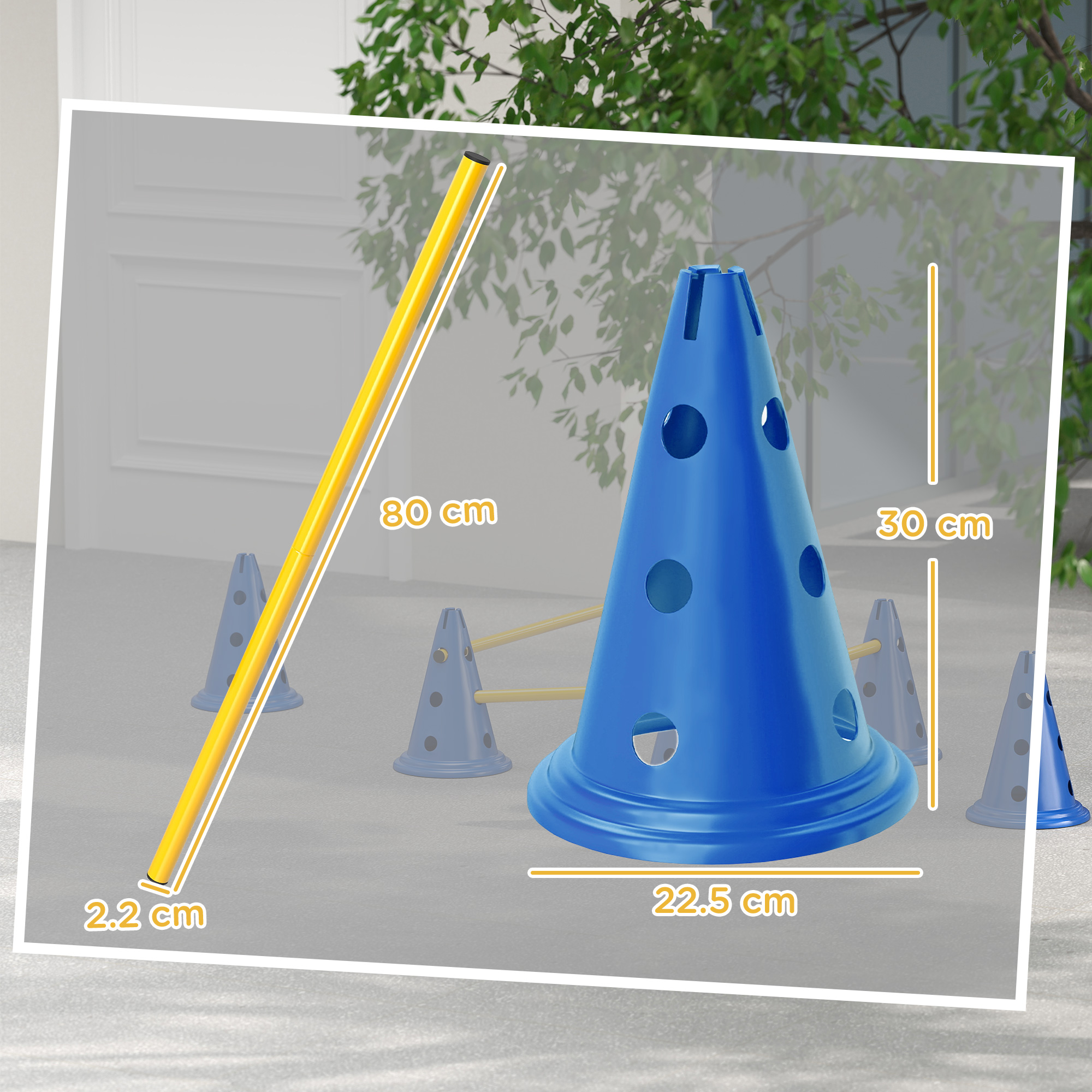 Dog Agility Equipment Set Of Six Cones, Poles With Carry Bag, Three-Piece — image 6