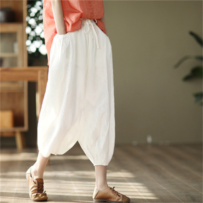 Title 3, Summer Loose Plus Size Cotton And Linen Harem P...