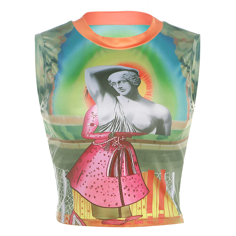 Women's Fashion Crewneck Sleeveless Small Vest