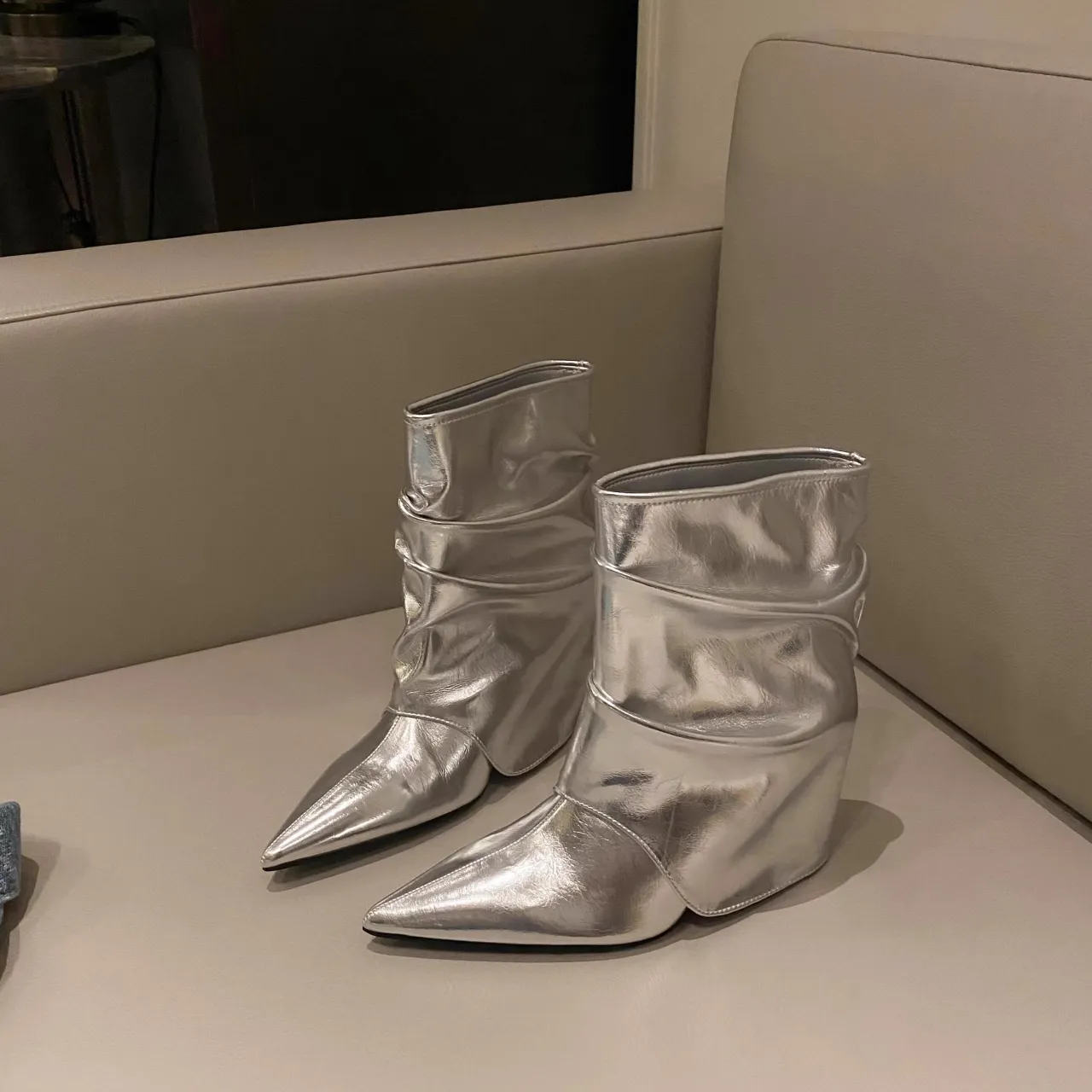 Designer Baddie Wedge Trouser Boots, Autumn Winter