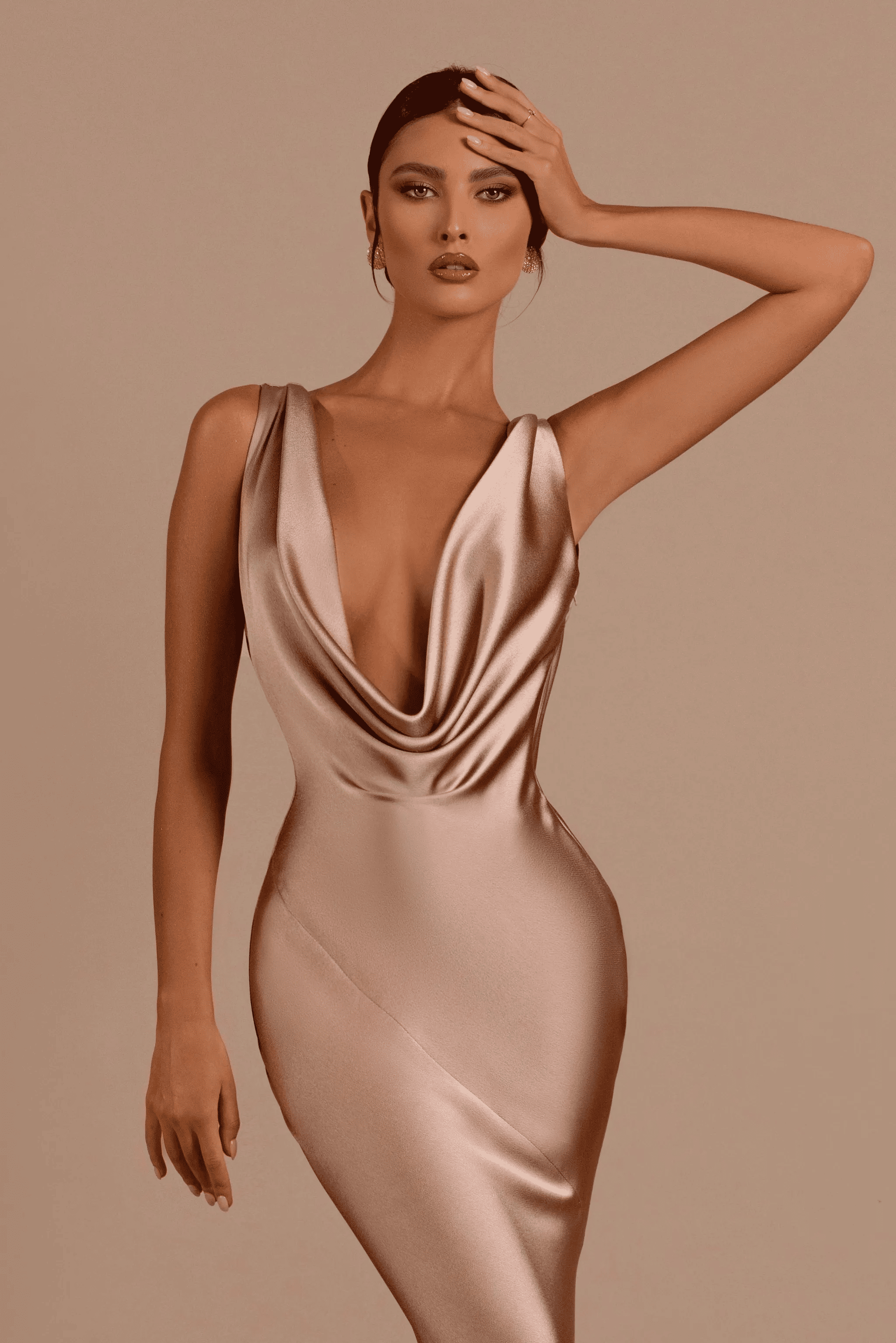 Mermaid Bridesmaid Dresses For Wedding Deep V Neck Satin Prom Dress Long Formal Evening Gowns For Women