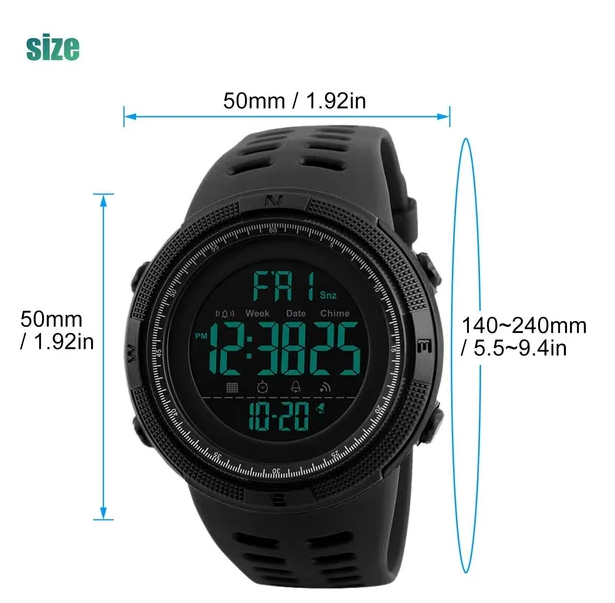 SKMEI Men's Digital Army Military Sport Quartz Analog Chrono Waterproof Watch US