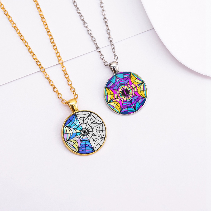 Punk wednesday character glass dome pendant necklace