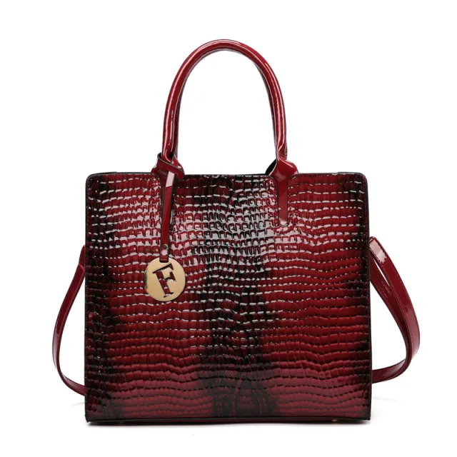 European And American Retro Women's Hand held Crossbody Bag Three piece Set Red - Shop at LoveMi