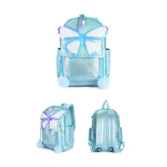 Sequined Butterfly Cute Backpack Female Korean Style Student Schoolbag Female - Blue - View 1
