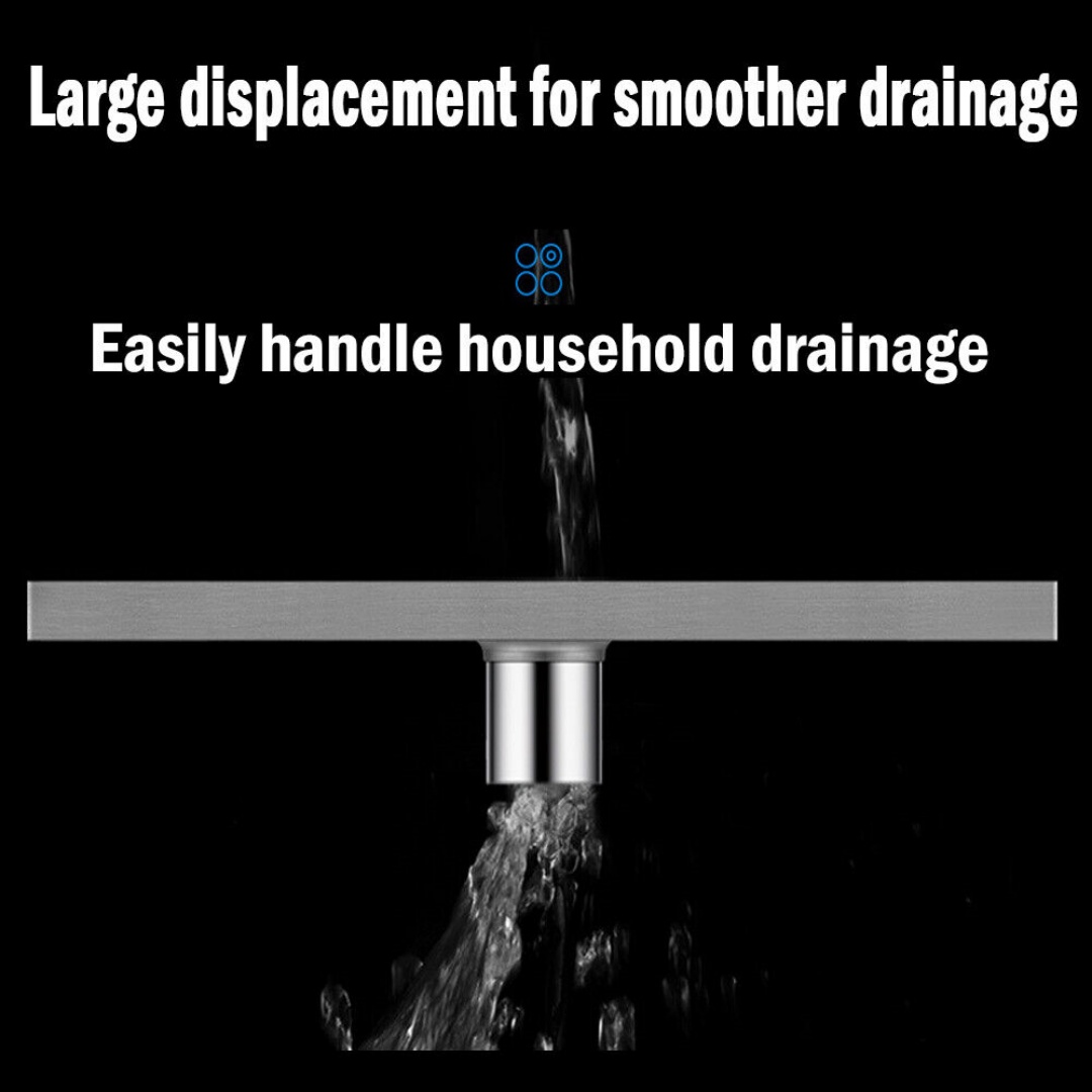 60CM Gully Waste Trap Wet Room Linear Shower Floor Drain Stainless Steel Channel