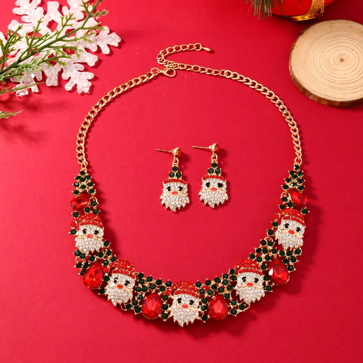 Christmas Necklace Earrings Set