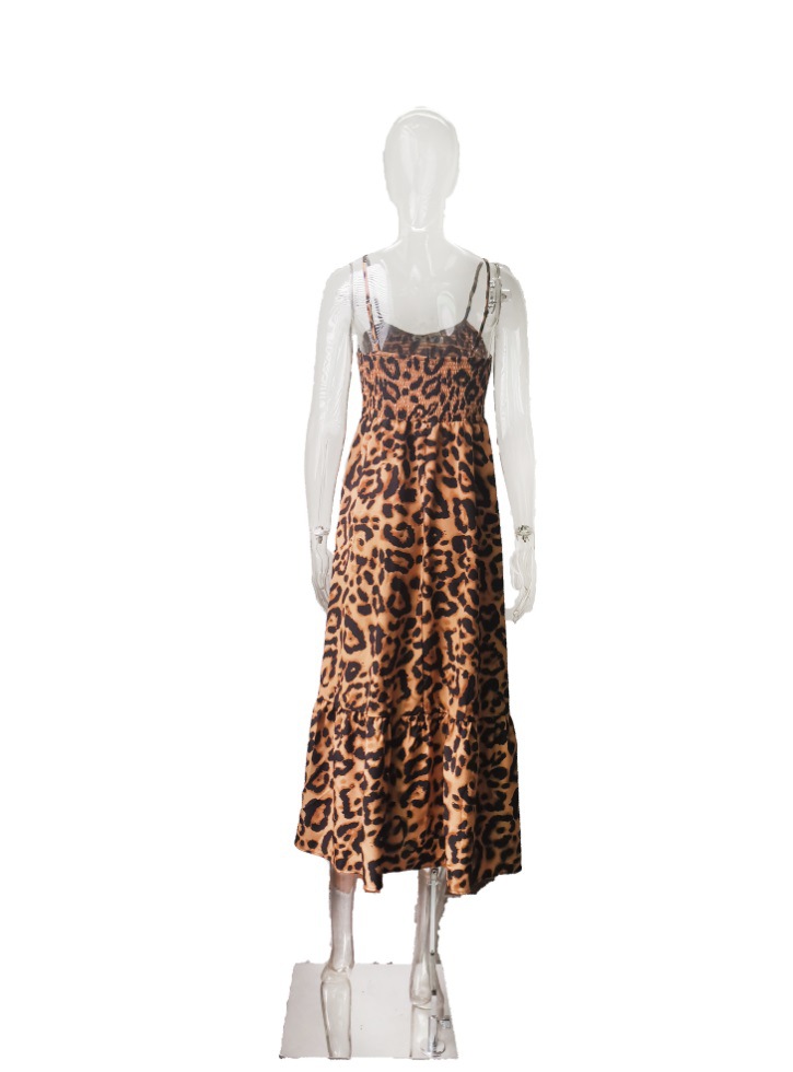 European And American Leopard Print Suspender Dress Leopard - Shop at LoveMi
