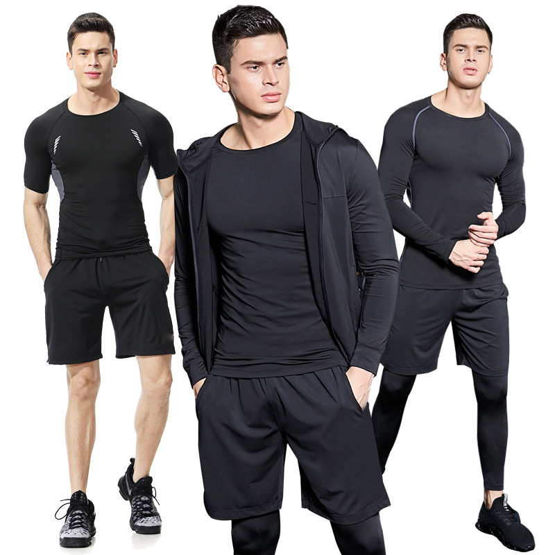 Title 5, Five-piece quick-drying sports fitness suit for...