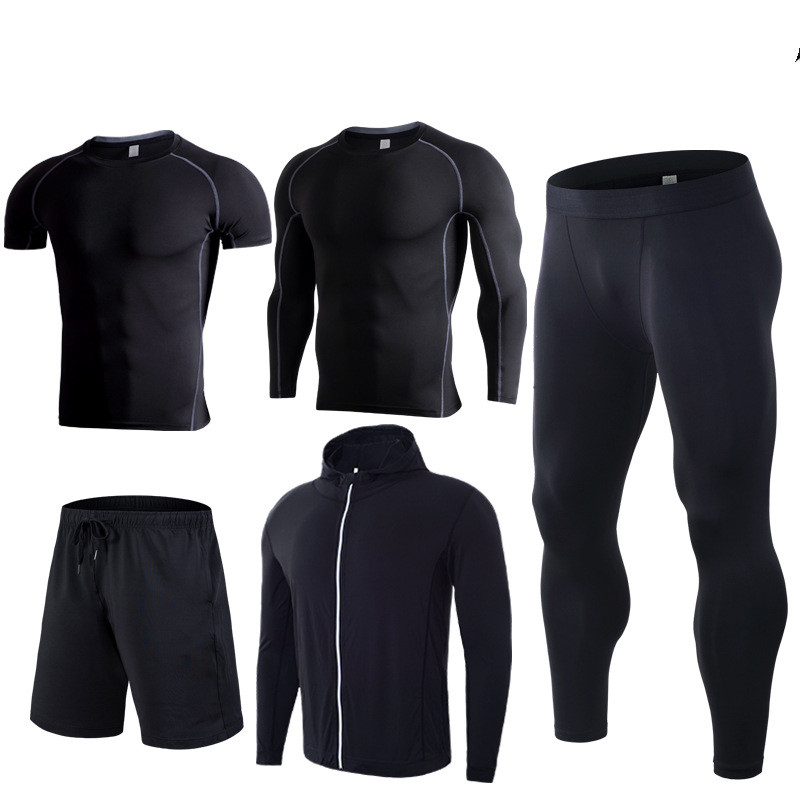 Title 7, Five-piece quick-drying sports fitness suit for...