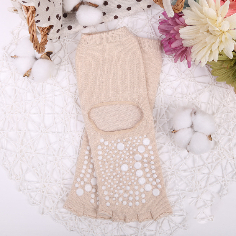Solid Color Five-finger Non-slip Middle Tube Yoga Socks