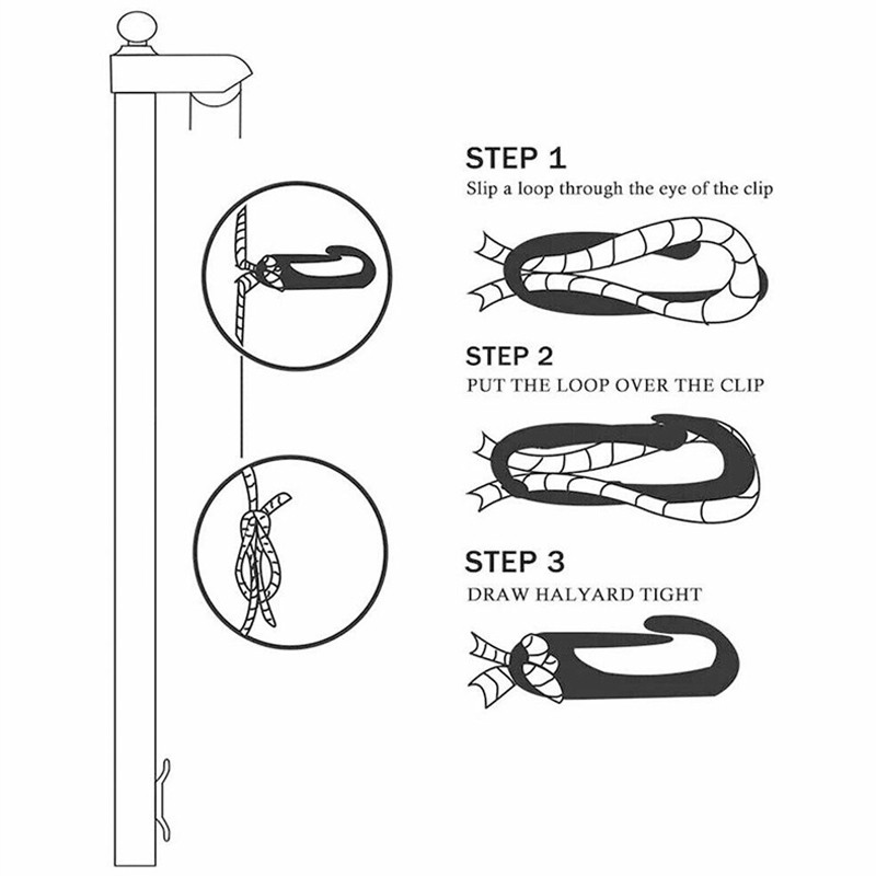 8Pcs White Heavy Duty Flagpole Snap Hook Clips Flag Pole Attachment Accessories — image 9