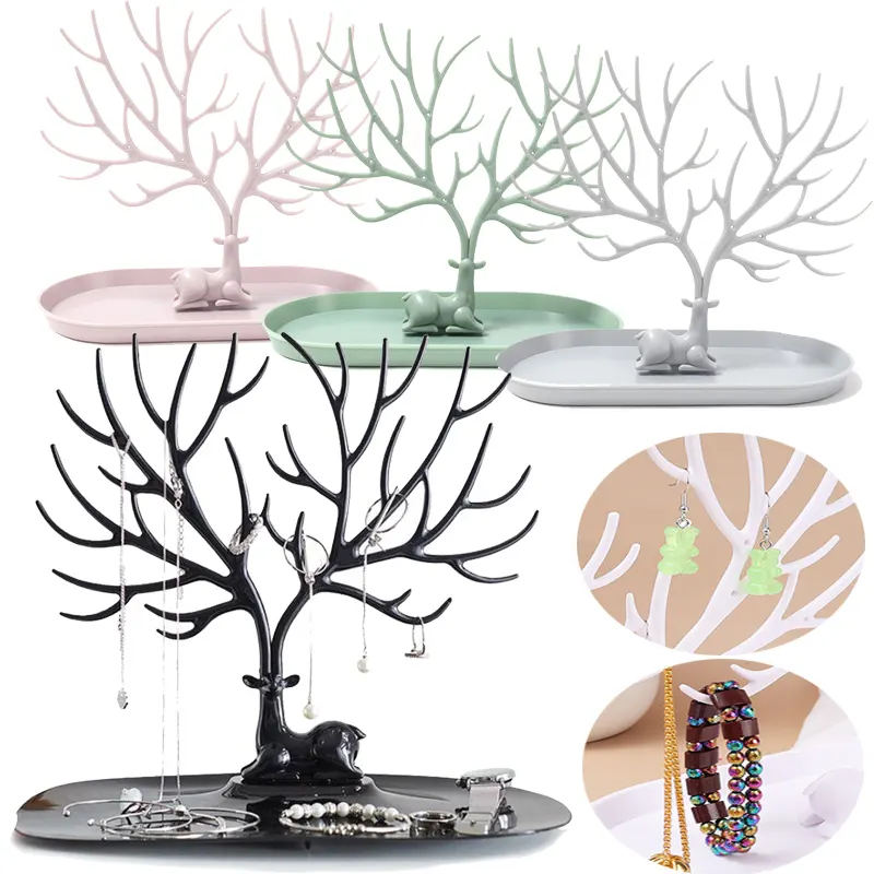 Deer Jewelry Display Stand Earrings Necklace Ring