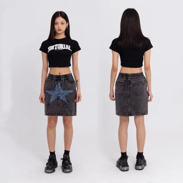 Tidy Retro Cotton Washing Skirt Girl Black - Shop at LoveMi
