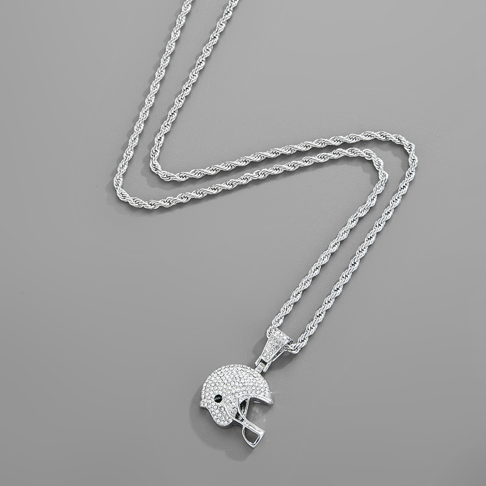 Full Diamond Rugby Helmet Pendant