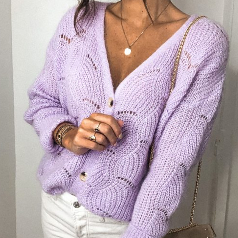 Title 6, New Sexy V Neck Hollow Knit Top