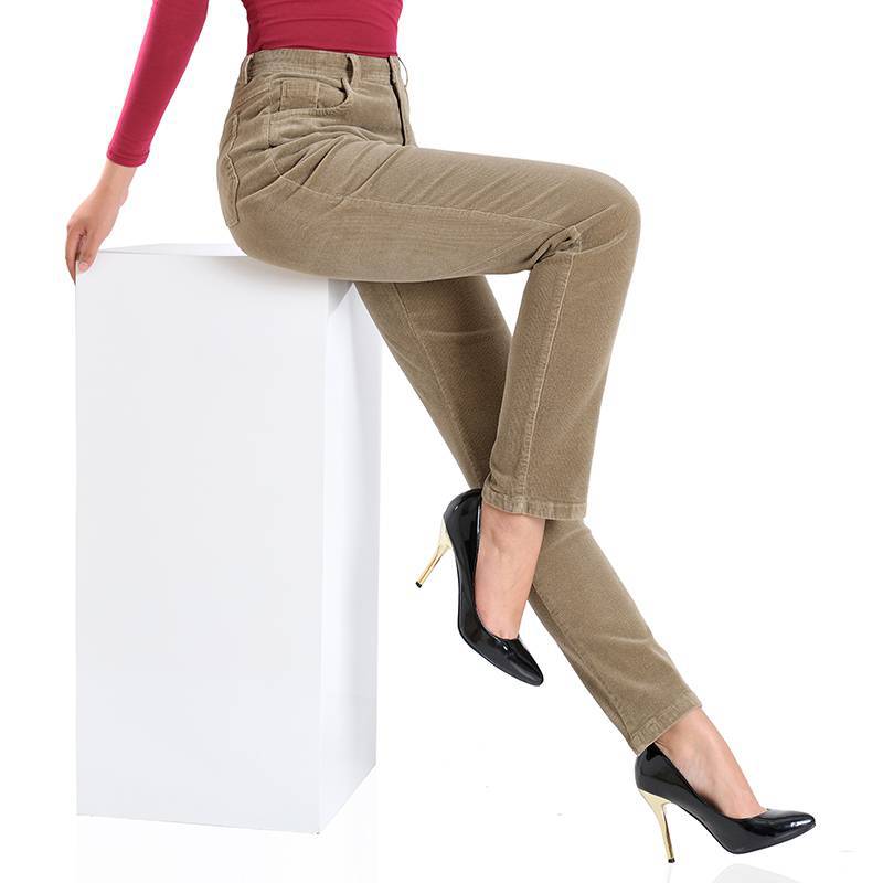 Stretch Loose Straight Leg Pants Corduroy Corduroy Women's Trousers