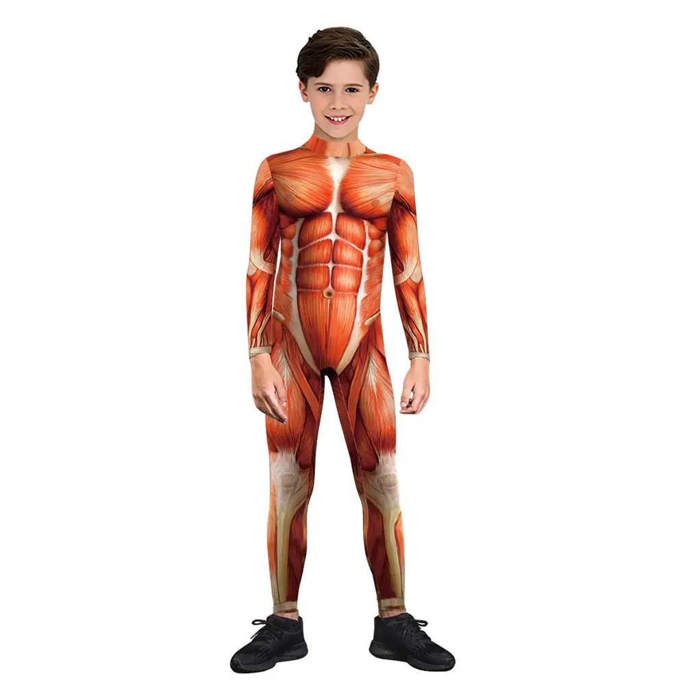 Halloween Creative Skeleton Digital Printing Children's Performance Bodysuit